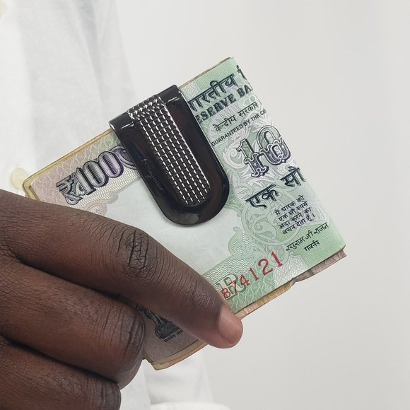 Salvatore Ferragamo Money Clip in Gun Metal - Picture 6 of 8